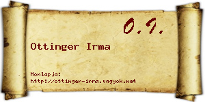 Ottinger Irma névjegykártya